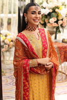 Yellow Kaamdani Raw Silk Gharara Set (3-Piece) - Image 6