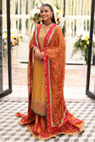 Yellow Kaamdani Raw Silk Gharara Set (3-Piece) - Image 7