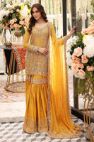 Amber Yellow Embellished Raw Silk Gharara (3-Piece) - Image 3