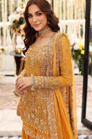 Amber Yellow Embellished Raw Silk Gharara (3-Piece) - Image 6