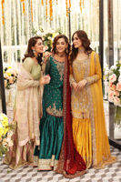 Amber Yellow Embellished Raw Silk Gharara (3-Piece) - Image 7