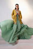 Mustard Hand-Embellished Raw Silk Jacket with Sea Green Kalidar (2-Piece) - Image 2