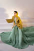 Mustard Hand-Embellished Raw Silk Jacket with Sea Green Kalidar (2-Piece) - Image 6