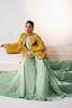 Mustard Hand-Embellished Raw Silk Jacket with Sea Green Kalidar (2-Piece) - Image 9