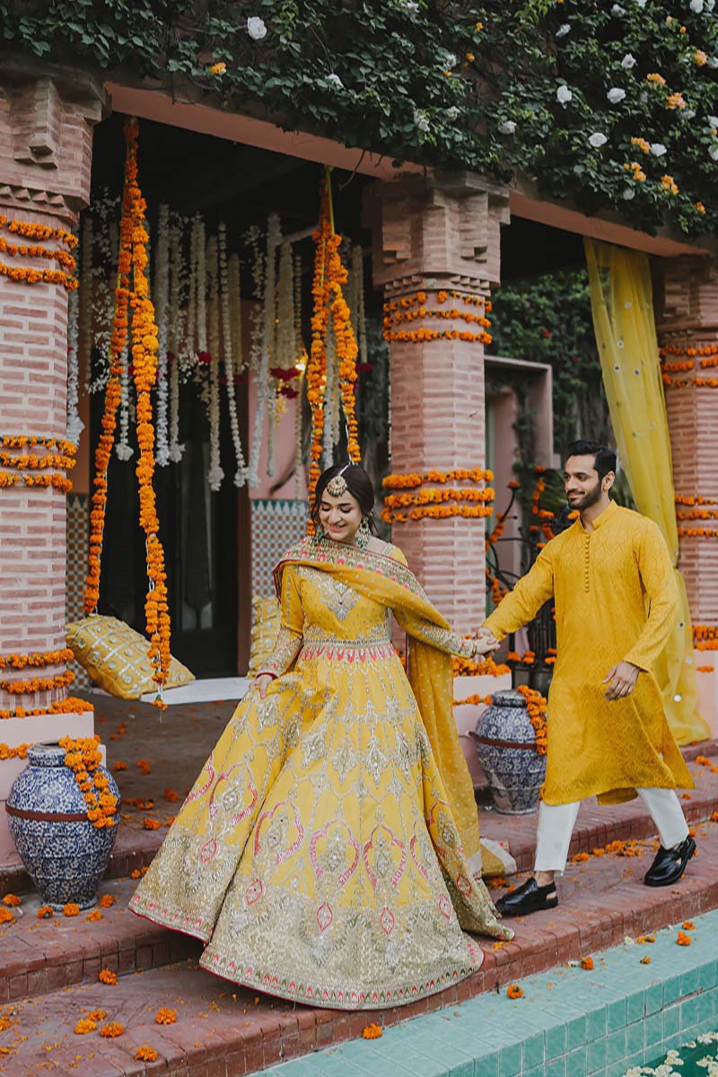 Yellow Self-Print Cotton-Silk Kurta Pajama (2-Piece) - Image 6