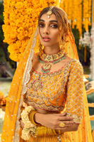 Marigold Zardozi Chiffon Lehenga Choli (3-Piece) - Image 4