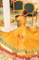 Marigold Zardozi Chiffon Lehenga Choli (3-Piece) - Image 6