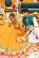 Marigold Zardozi Chiffon Lehenga Choli (3-Piece) - Image 7