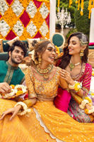 Marigold Zardozi Chiffon Lehenga Choli (3-Piece) - Image 8