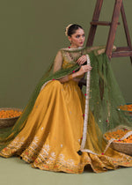 Yellow Embellished Korean Rawsilk Lehenga Choli (3-Piece) - Image 5