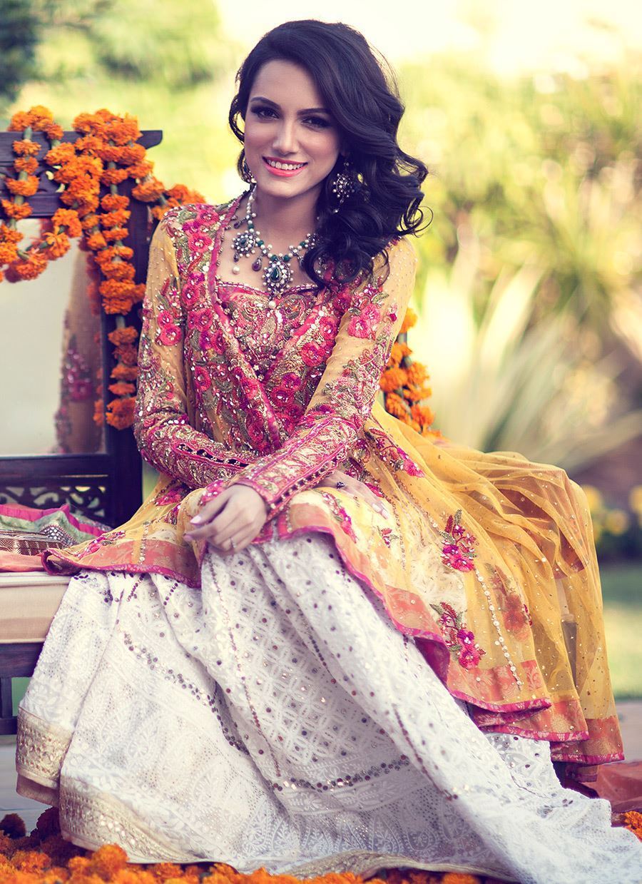 Saffron Pink Hand-Embroidered Net Lehenga (3-Piece) - Image 1