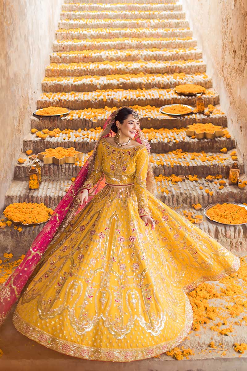Mustard Adda Work Raw Silk Lehenga & Choli (3-Piece) - Image 7