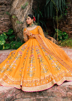 Mustard Handworked Korean Rawsilk Lehnga Choli (3-Piece) - Image 6