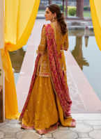 Pakistani Mustard Hand-Embellished Silk Lehenga (3-Piece) - Image 6