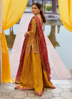 Pakistani Mustard Hand-Embellished Silk Lehenga (3-Piece) - Image 7
