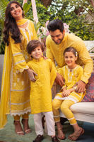 Pineapple Yellow Schiffli Cotton Shalwar Kameez (2-Piece) - Image 2