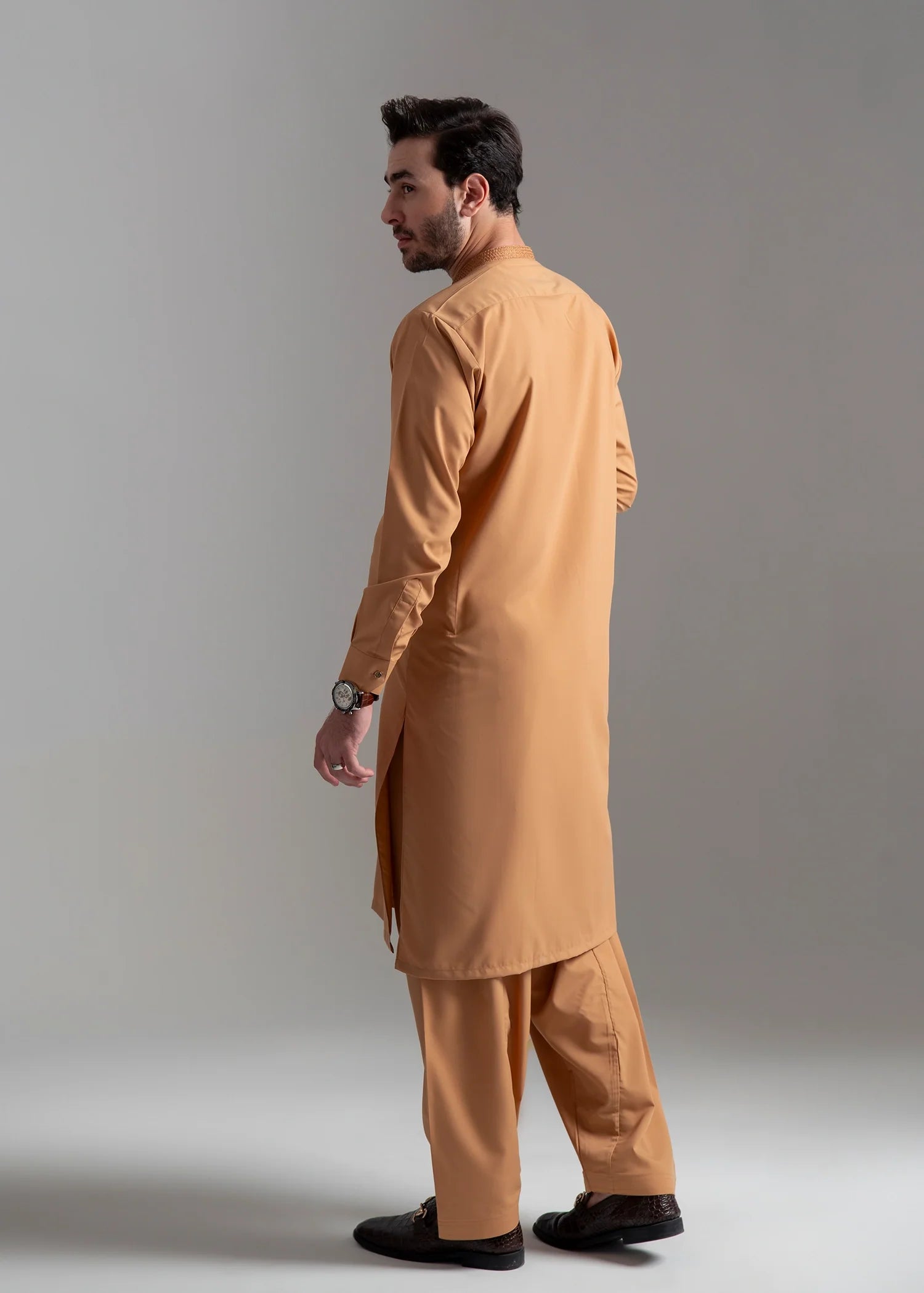 Mustard Wash & Wear Shalwar Kameez (2-Piece) - Image 3