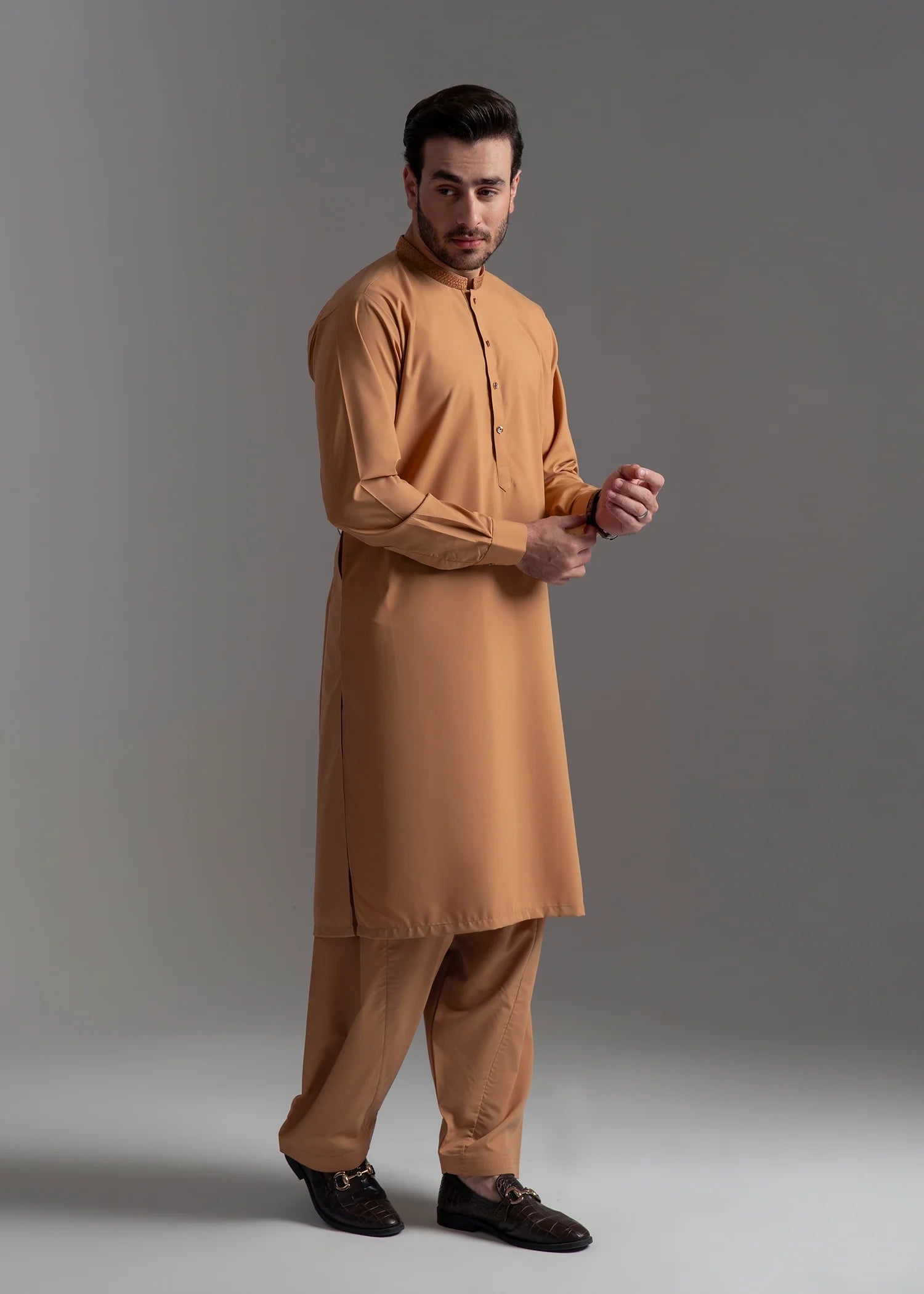 Mustard Wash & Wear Shalwar Kameez (2-Piece) - Image 4
