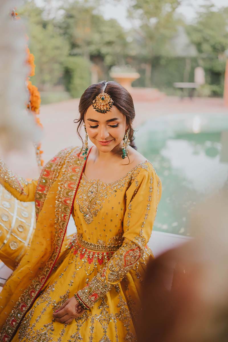 Pakistani Mustard Adda Work Raw Silk Pishwas (2-Piece) - Image 4