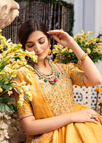 Pakistani Yellow Handworked Korean Rawsilk Pishwas (2-Piece) - Image 4