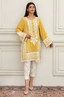 Yellow Kashmiri Embroidered Chiffon Georgette Salwar Kameez (2-Piece) - Image 2