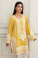 Yellow Kashmiri Embroidered Chiffon Georgette Salwar Kameez (2-Piece) - Image 3