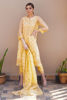 Pakistani Marigold Yellow Hand-Embroidered Chikan Cotton Salwar Kameez (3-Piece) - Image 2