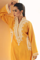 Pakistani Yellow Doriwork Cotton Net Kurta Set (2-Piece) - Image 6