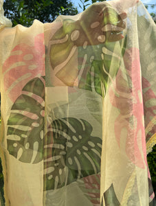 Pakistani Marigold Yellow Embroidered Cotton Net Salwar Kameez (3-Piece) - Image 2