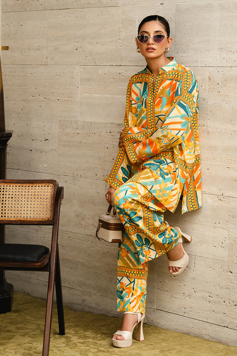 Yellow Digital Print Crepe Co-ord Set (2-Piece) - Image 6