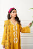 Pakistani Saffron Yellow Embroidered Khaddar Salwar Kameez (3-Piece) - Image 4