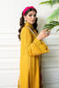 Pakistani Saffron Yellow Embroidered Khaddar Salwar Kameez (3-Piece) - Image 7