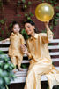 Pakistani Golden Yellow Hand-Embellished Silk Salwar Kameez (2-Piece) - Image 2