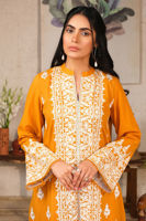 Pakistani Mustard Yellow Embroidered Lawn Salwar Kameez (3-Piece) - Image 4