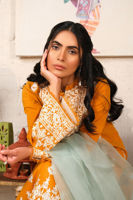 Pakistani Mustard Yellow Embroidered Lawn Salwar Kameez (3-Piece) - Image 6