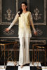 Lemon Yellow 3D Handworked Organza Jacket (3-Piece) - Image 2