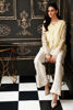 Lemon Yellow 3D Handworked Organza Jacket (3-Piece) - Image 4