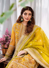 Mustard Hand-Embellished Organza Salwar Kameez (3-Piece) - Image 6