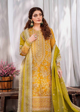 Mustard Hand-Embellished Organza Salwar Kameez (3-Piece) - Image 7