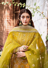 Mustard Hand-Embellished Organza Salwar Kameez (3-Piece) - Image 8