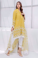 Pakistani Mustard Yellow Hand-Embroidered Salwar Kameez (3-Piece) - Image 2