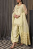 Lemon Yellow Embroidered Organza Salwar Kameez (3-Piece) - Image 5