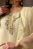 Lemon Yellow Embroidered Organza Salwar Kameez (3-Piece) - Image 9