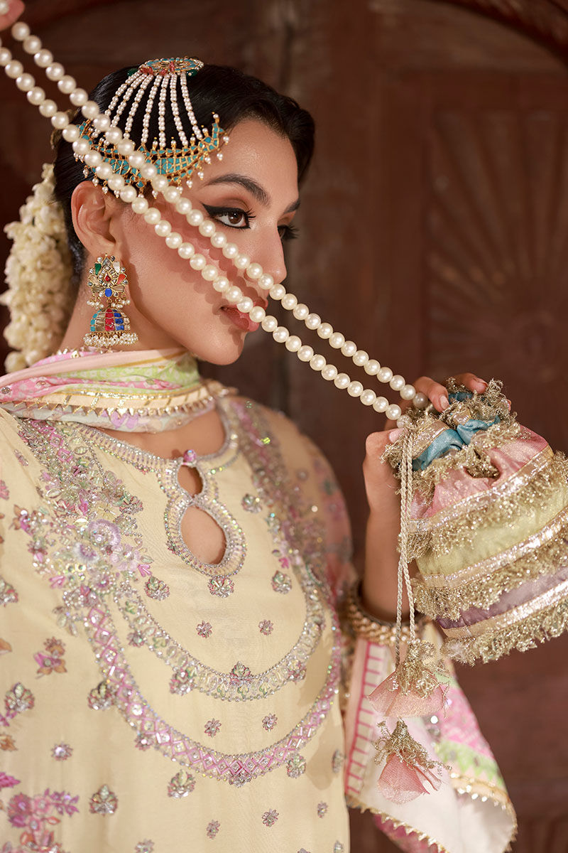 Butter Yellow Hand-Embellished Raw Silk Salwar Kameez (3-Piece) - Image 7