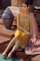 Pakistani Mustard Yellow Embellished Raw Silk Salwar Kameez (3-Piece) - Image 7