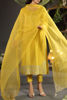 Mustard Swarovski Raw Silk Salwar Kameez (3-Piece) - Image 3