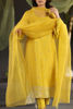 Mustard Swarovski Raw Silk Salwar Kameez (3-Piece) - Image 7