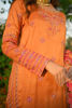 Pakistani Yellow-Orange Embroidered Korean Raw Silk Salwar Kameez (3-Piece) - Image 4