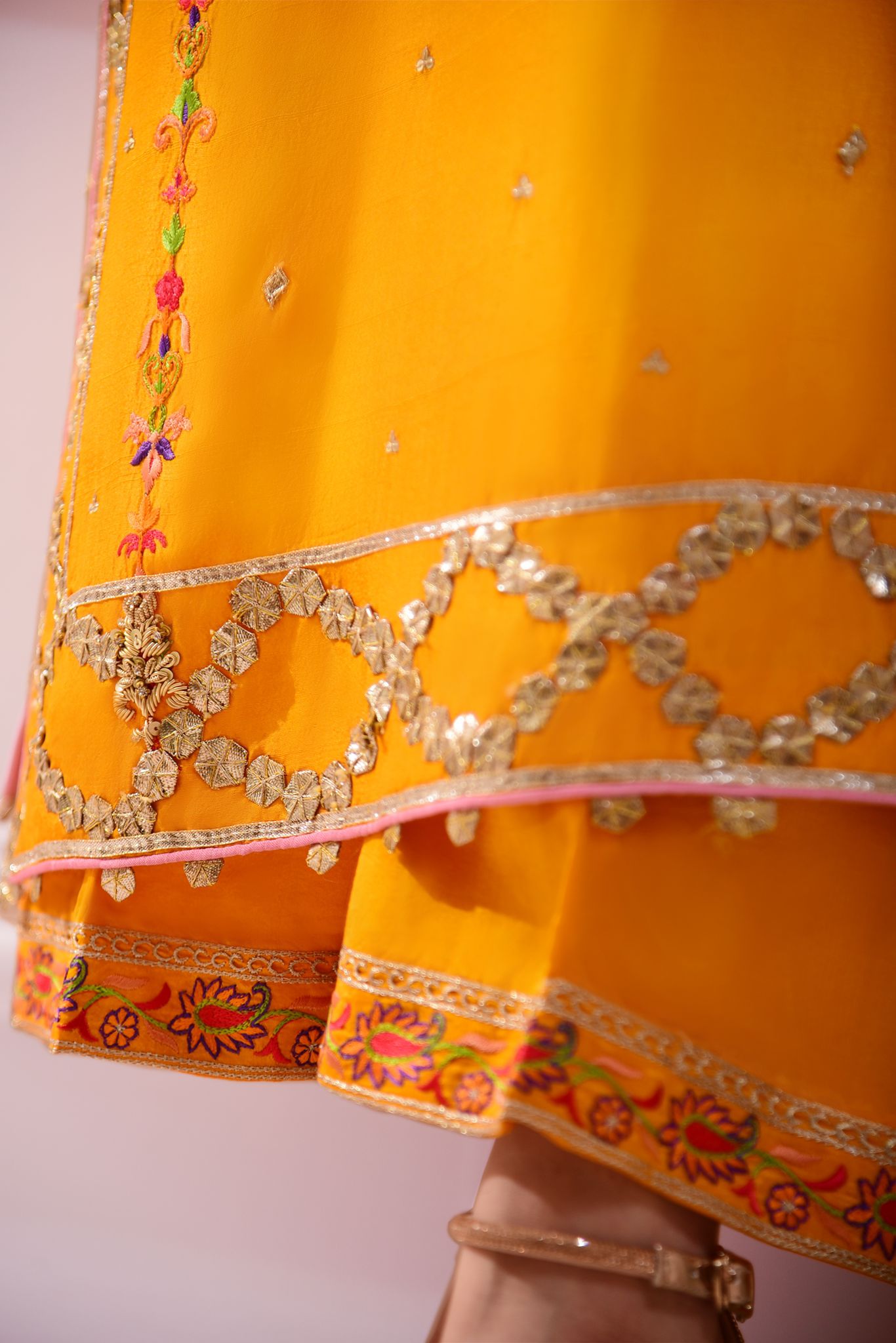 Haldi Yellow Zardozi Raw Silk Salwar Kameez (3-Piece) - Image 6