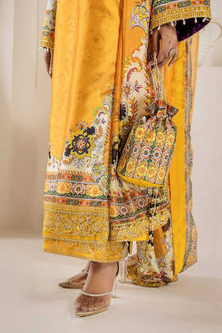 Chrome Yellow Embellished Satin-Silk Salwar Kameez (3-Piece) - Image 3